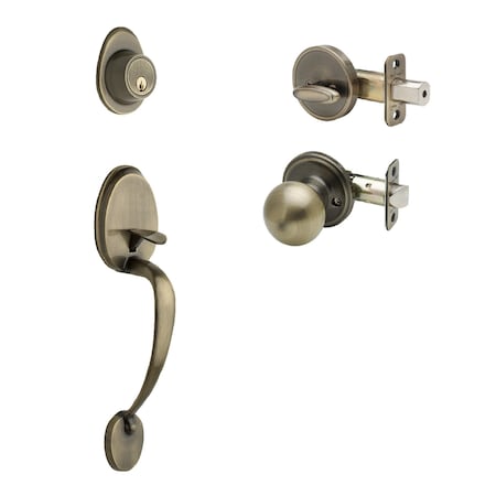 Copper Creek Colonial Handleset, Ball Knob Interior Trim, Antique Brass CZ2610XBK-AB
